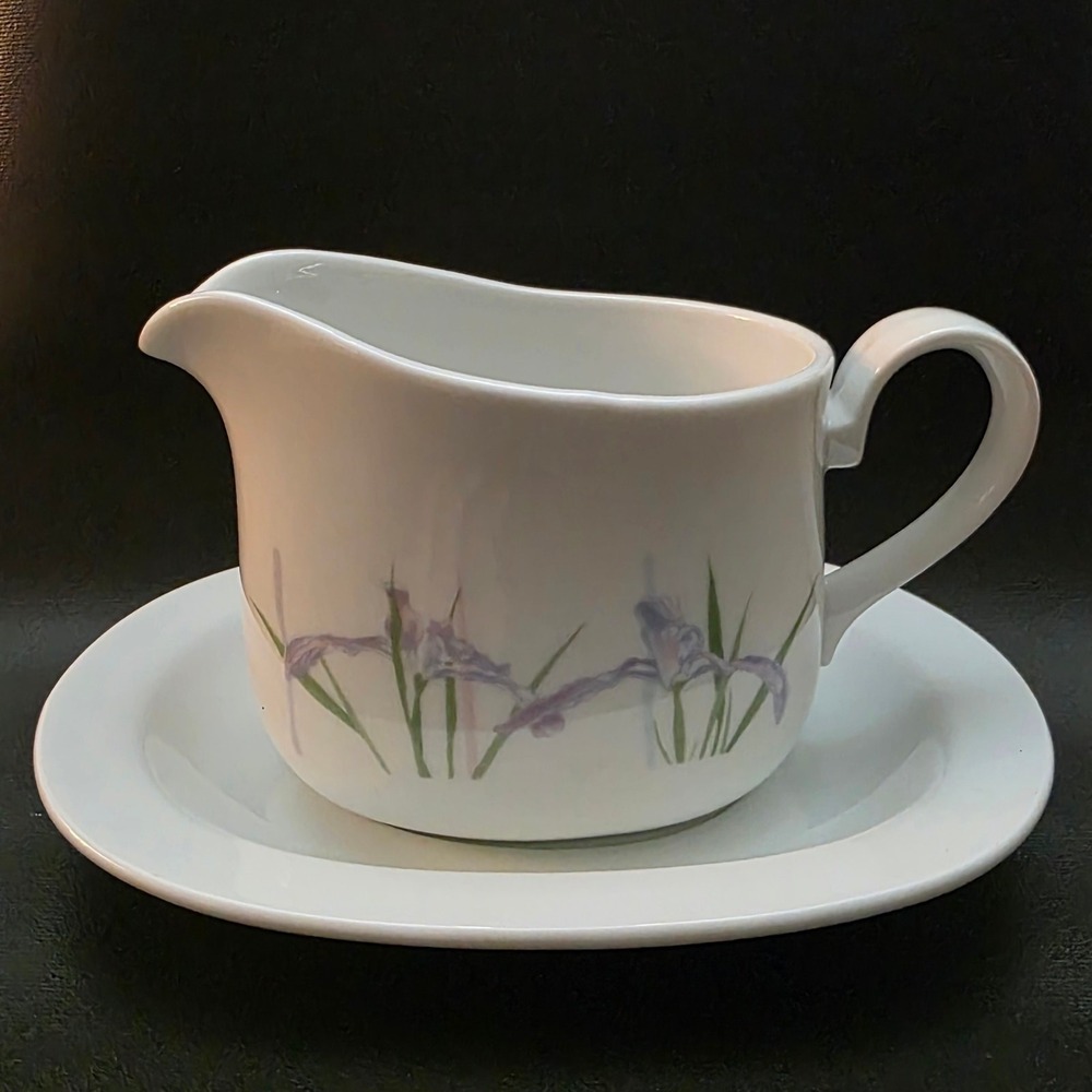 Corelle Shadow Iris Gravy Boat w/ Underplate Sauce Server Replacement